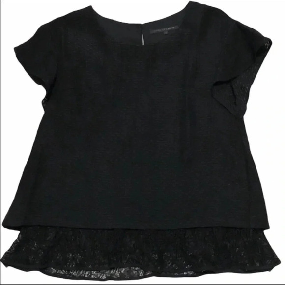 Olive des Olive Black Cap Sleeve Lace Ruffle Hem 
Size Medium - Picture 1 of 7